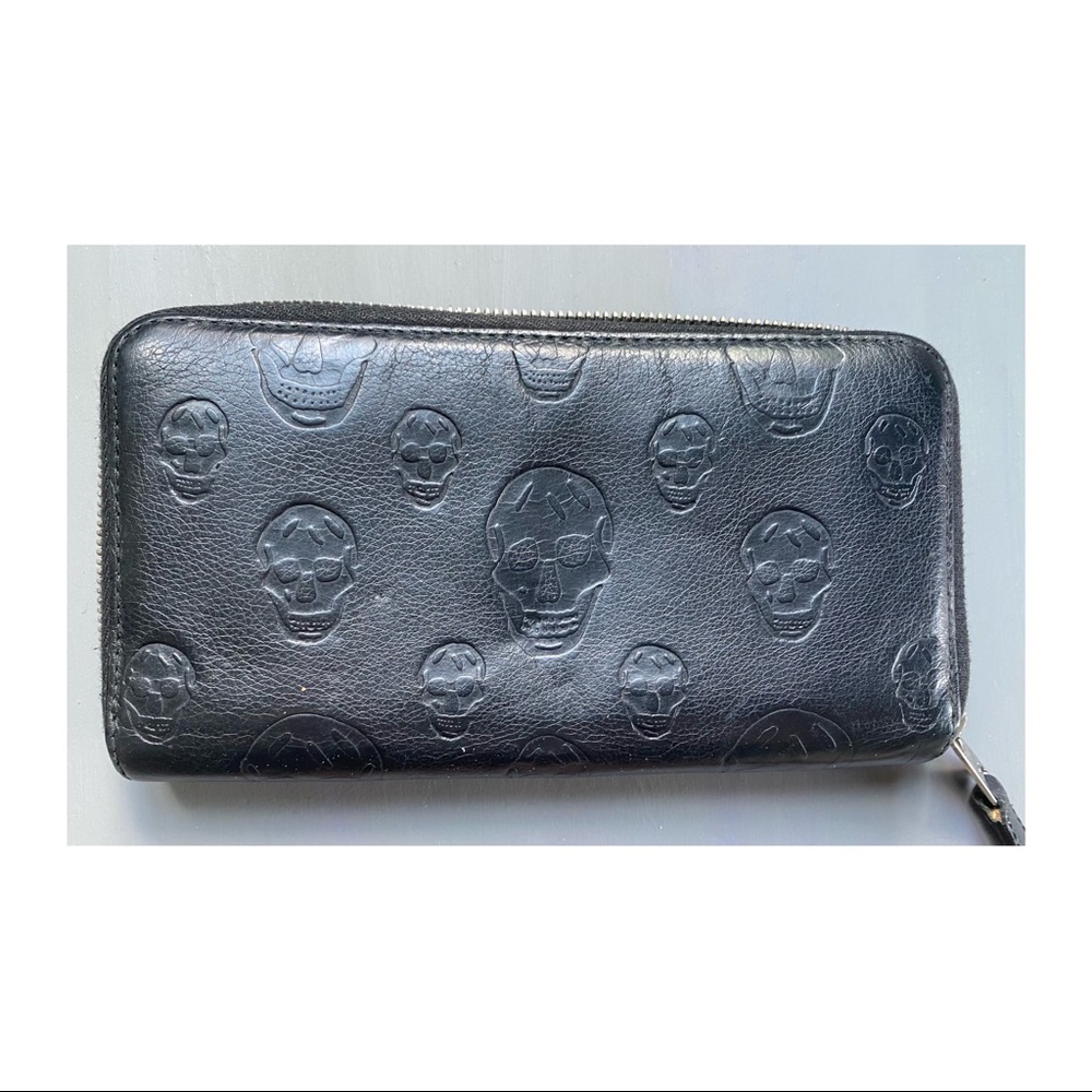 Alexander McQueen Black Leather Skull Wallet